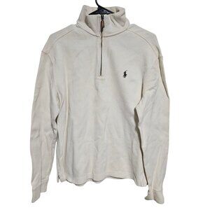 Polo Ralph Lauren Half Zip Pullover Sweater Mens Size Medium Cream White